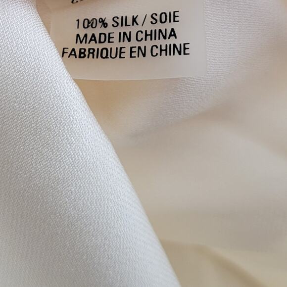 Elie Tahari Silk Lace Romantic Layered Blouse Top size XS Cream - Picture 11 of 12